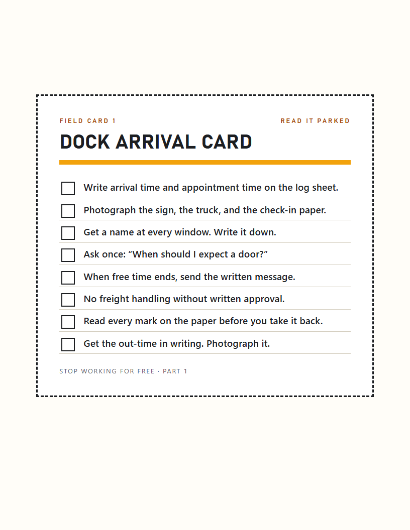 A printable field card